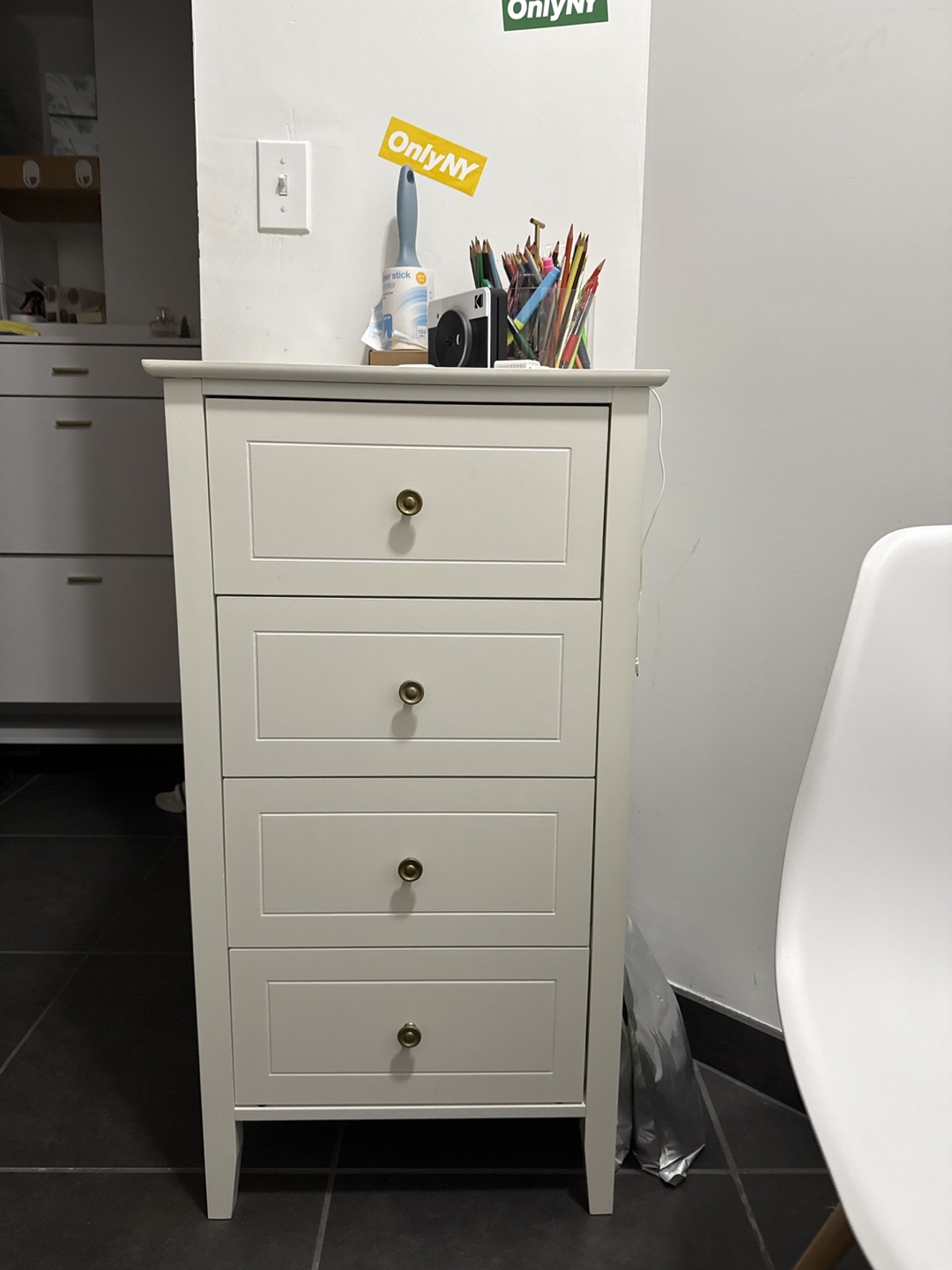 White 4-Drawer Chest of Drawers