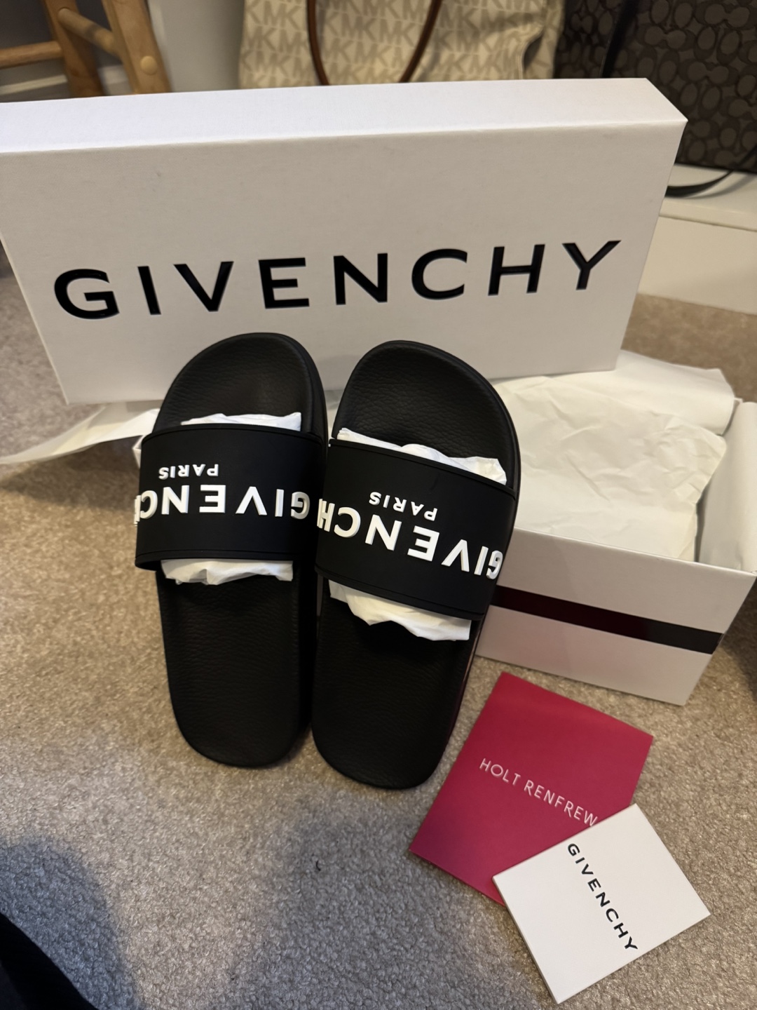 Givenchy Paris Logo Slide Flat Sandals