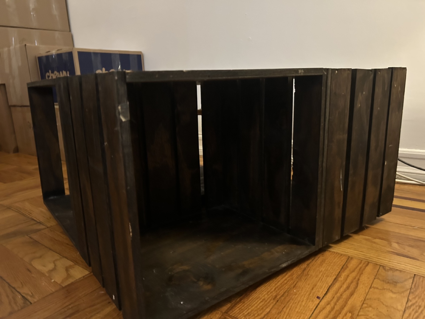 Dark Wood Crate Coffee Table - photo 2