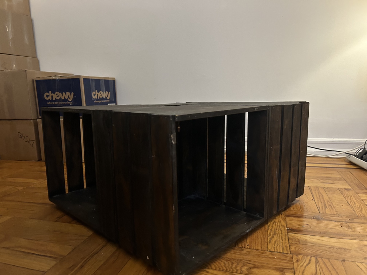 Dark Wood Crate Coffee Table - photo 4