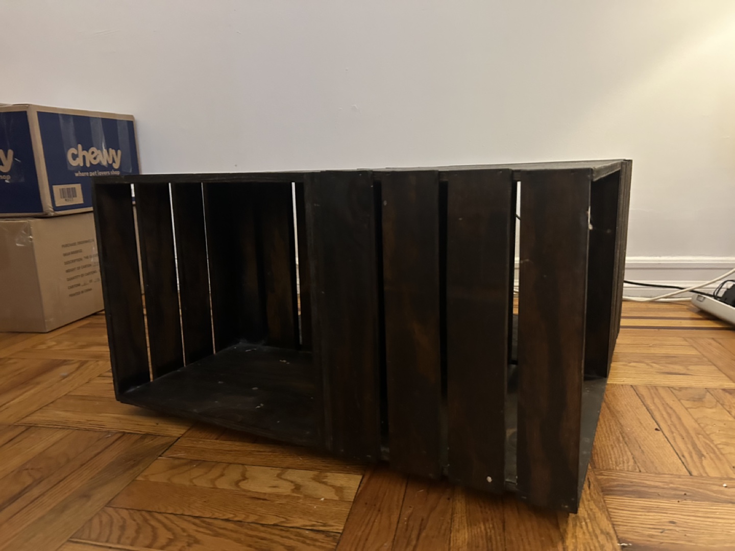 Dark Wood Crate Coffee Table - photo 3