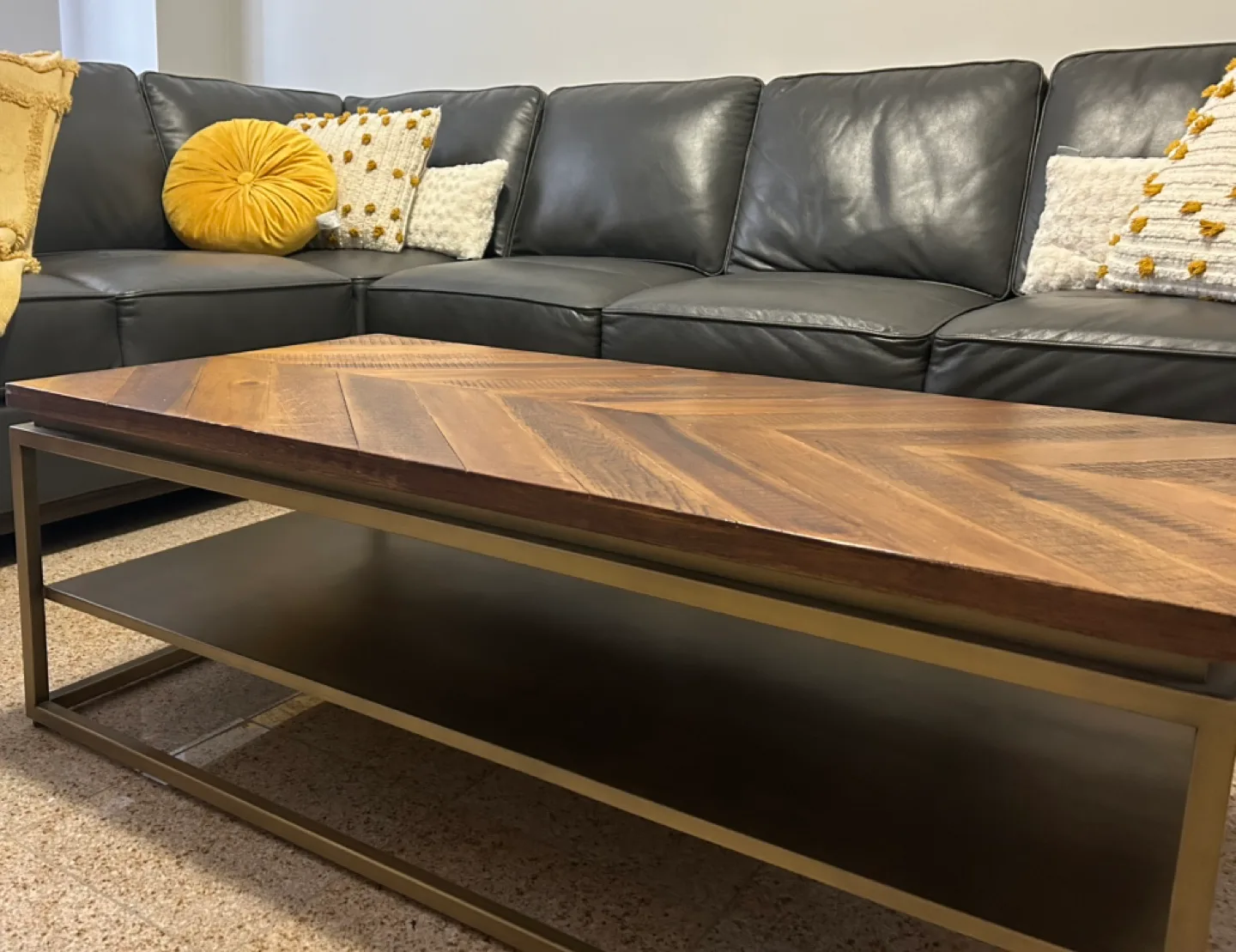 STRUCTUBE Acacia Wood Coffee Table with Metal Frame image indicator(3)