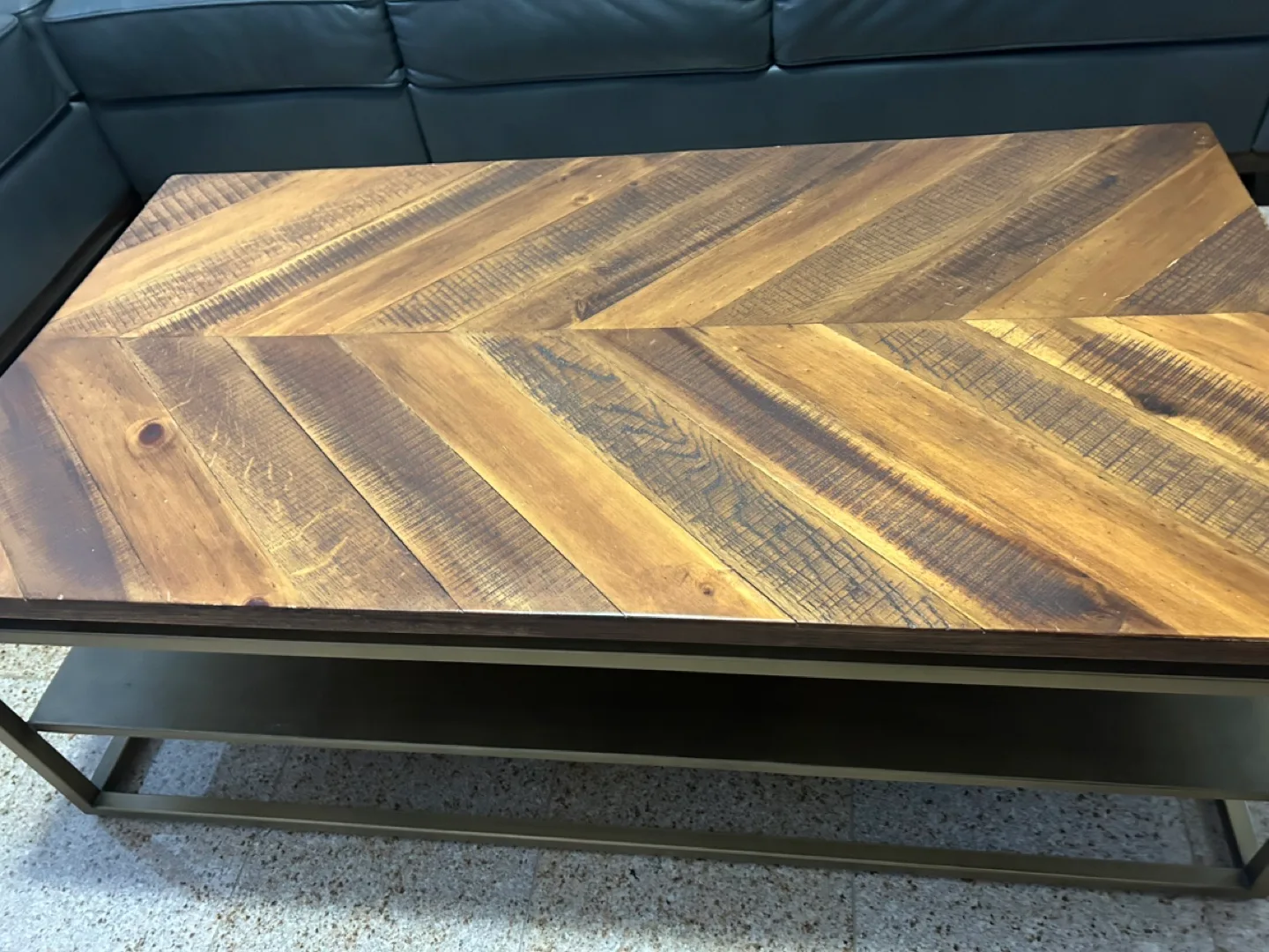 STRUCTUBE Acacia Wood Coffee Table with Metal Frame image indicator(2)