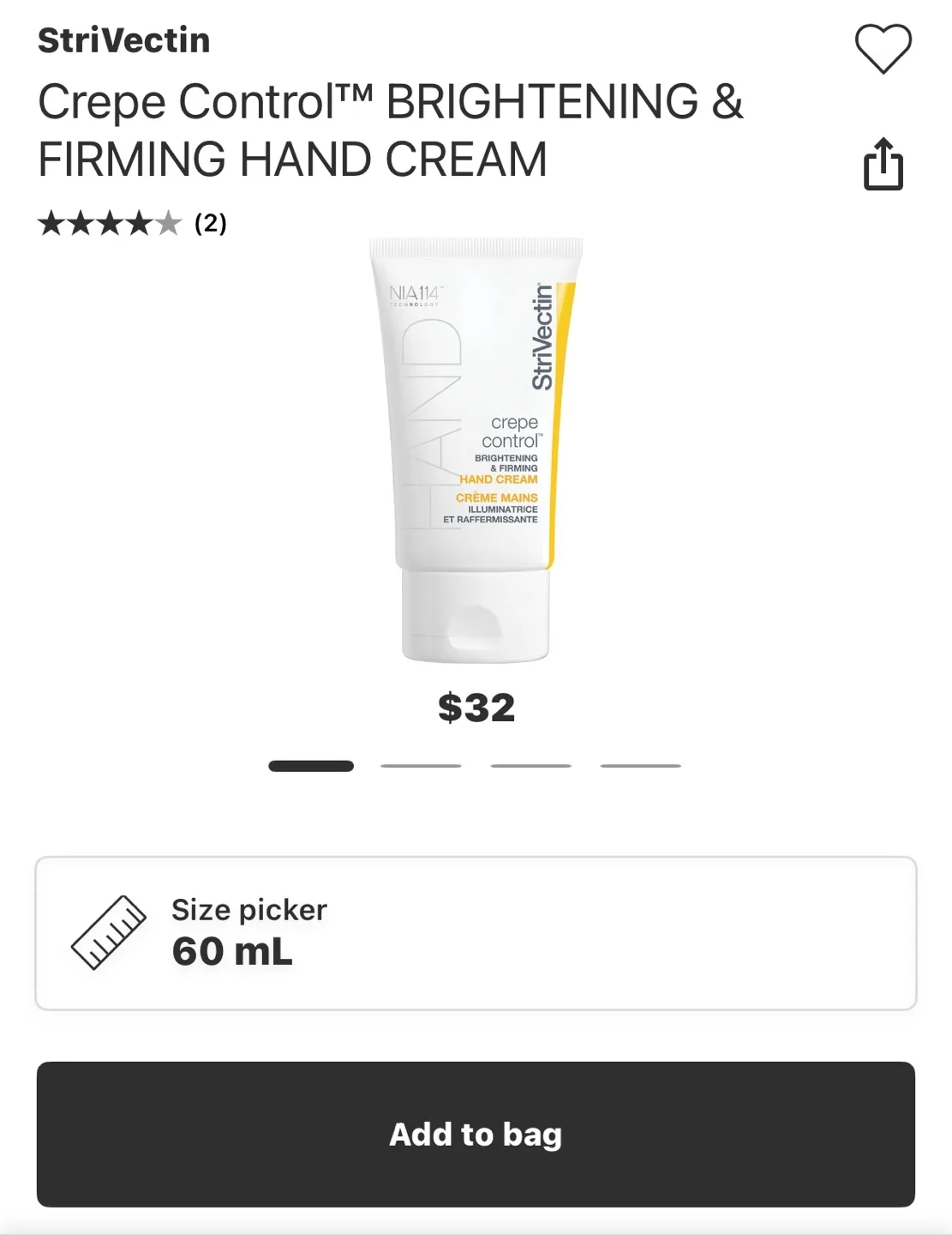 StriVectin Crepe Control Brightening & Firming Hand Cream (60ml) image indicator(2)