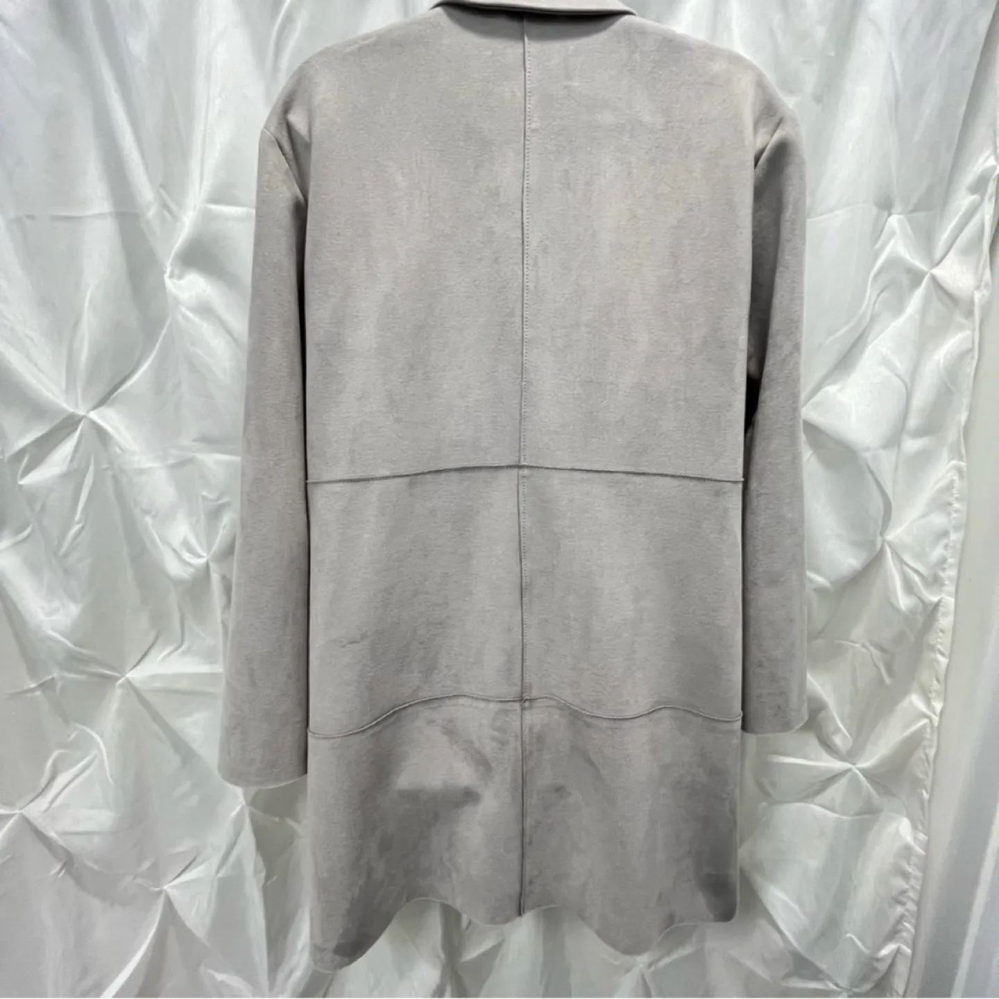 Grey Suede-like Longline Jacket image indicator(5)