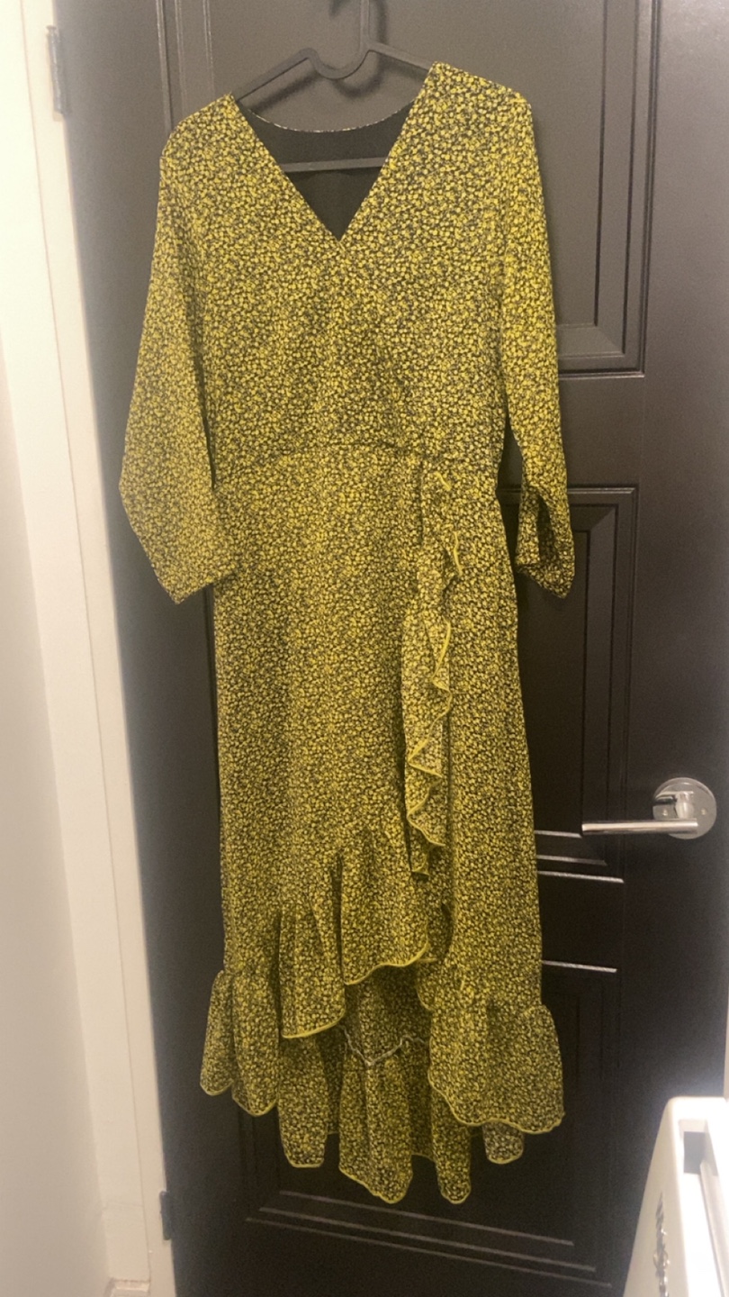 Lime green floral midi dress - photo 3