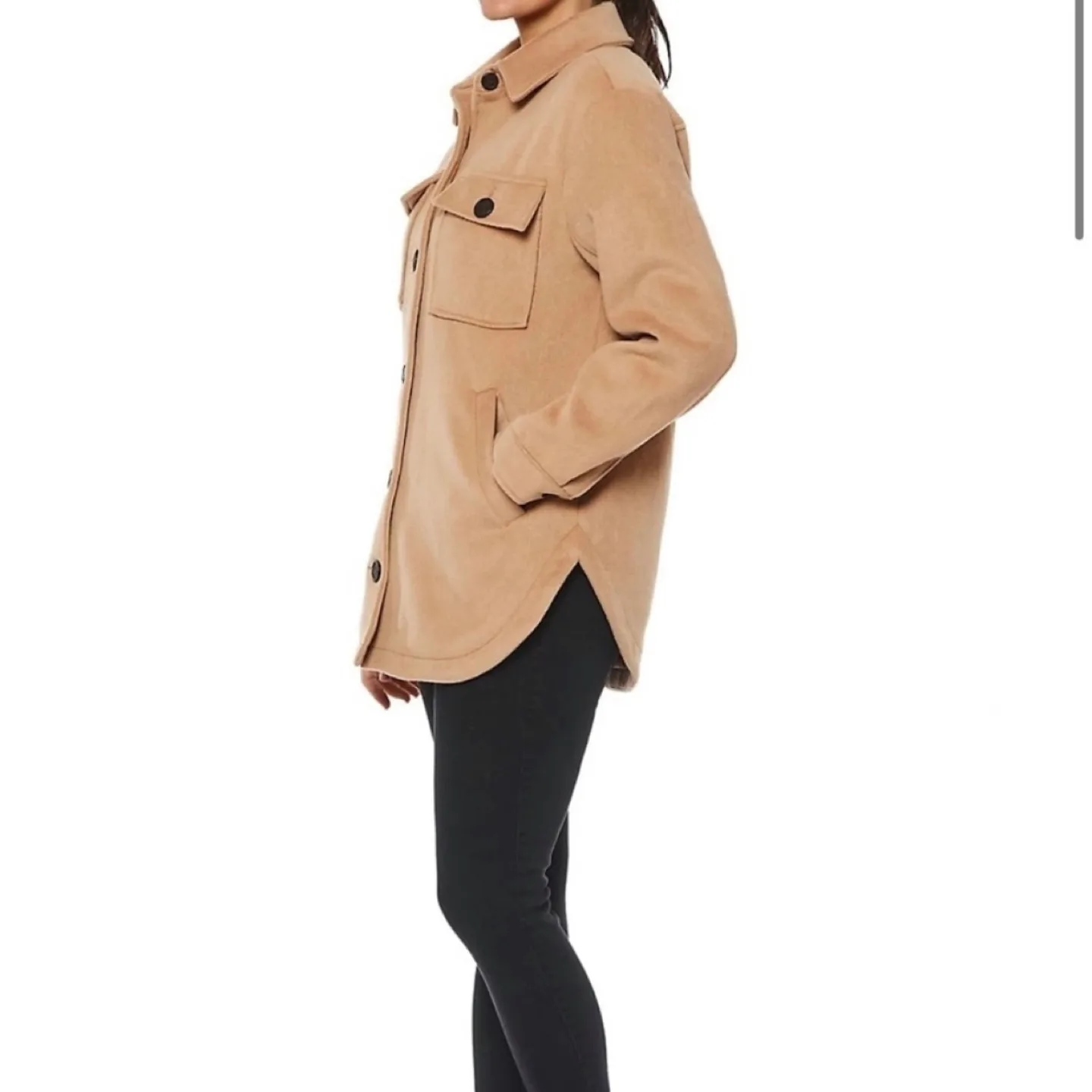 Women's Beige Button-Up Jacket image indicator(3)