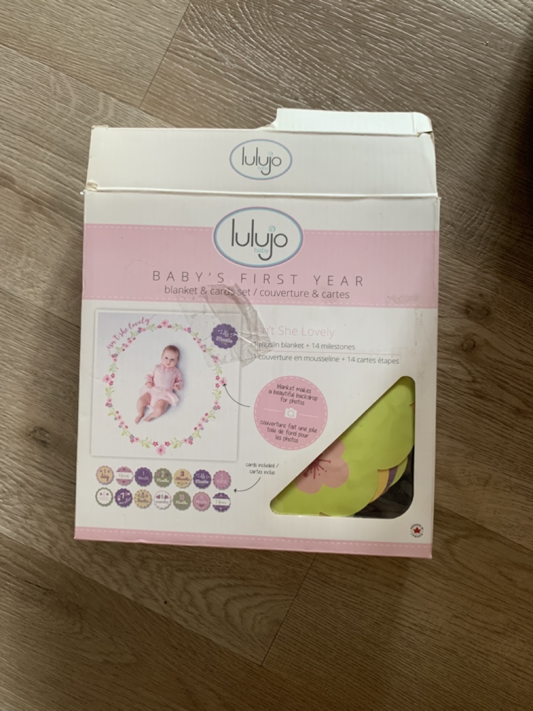 Lulujo Baby's First Year Blanket & Milestone Cards Set