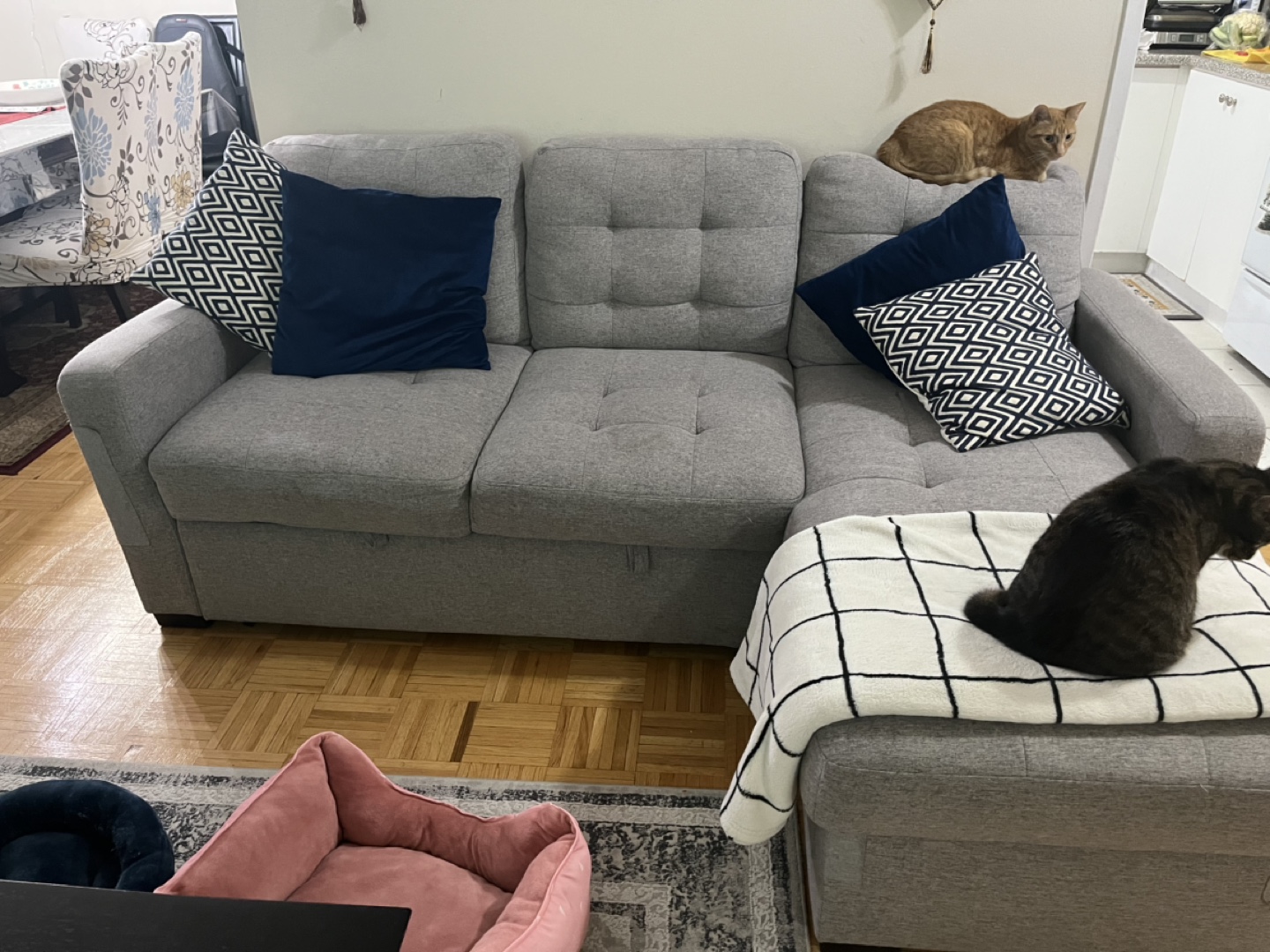 Grey Sectional Sofa with Chaise Lounge - photo 2
