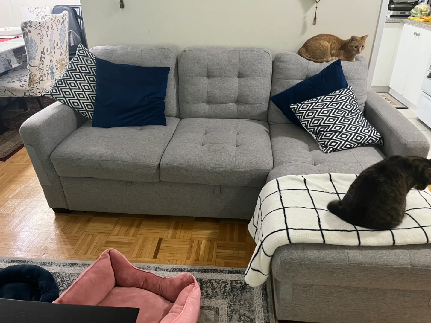 Grey Sectional Sofa with Chaise Lounge image indicator(2)