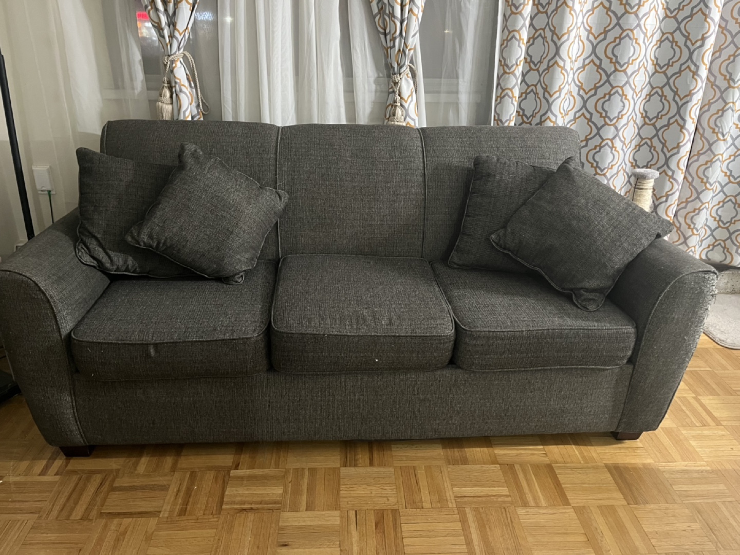 Dark Grey Fabric Sofa - photo 2