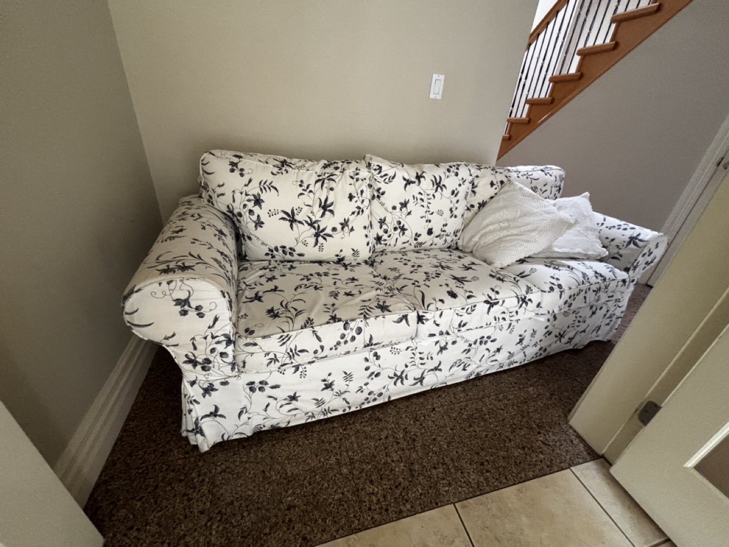 IKEA Sofa with Floral Pattern