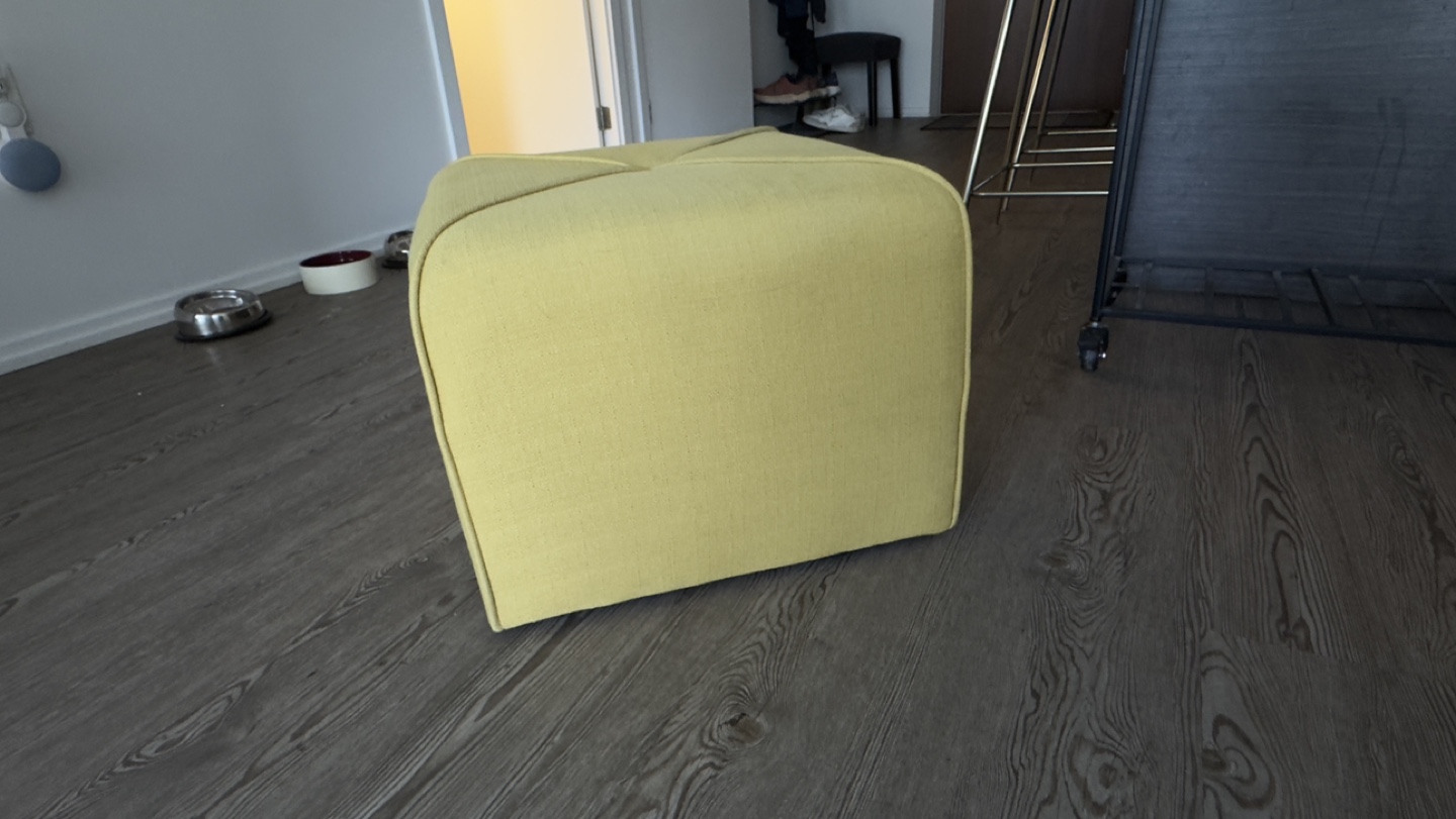 Mustard Yellow Square Ottoman - photo 2