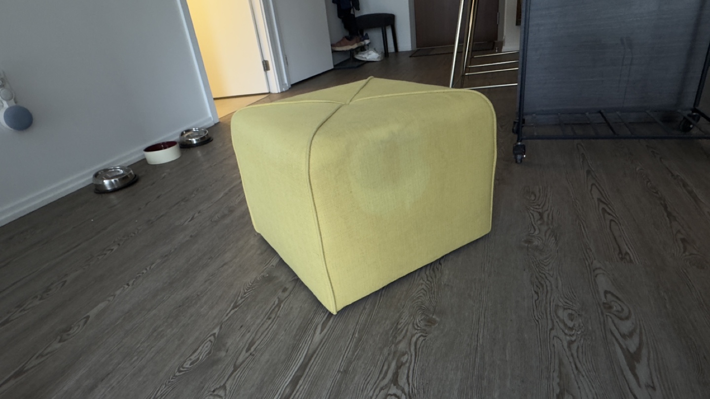 Mustard Yellow Square Ottoman