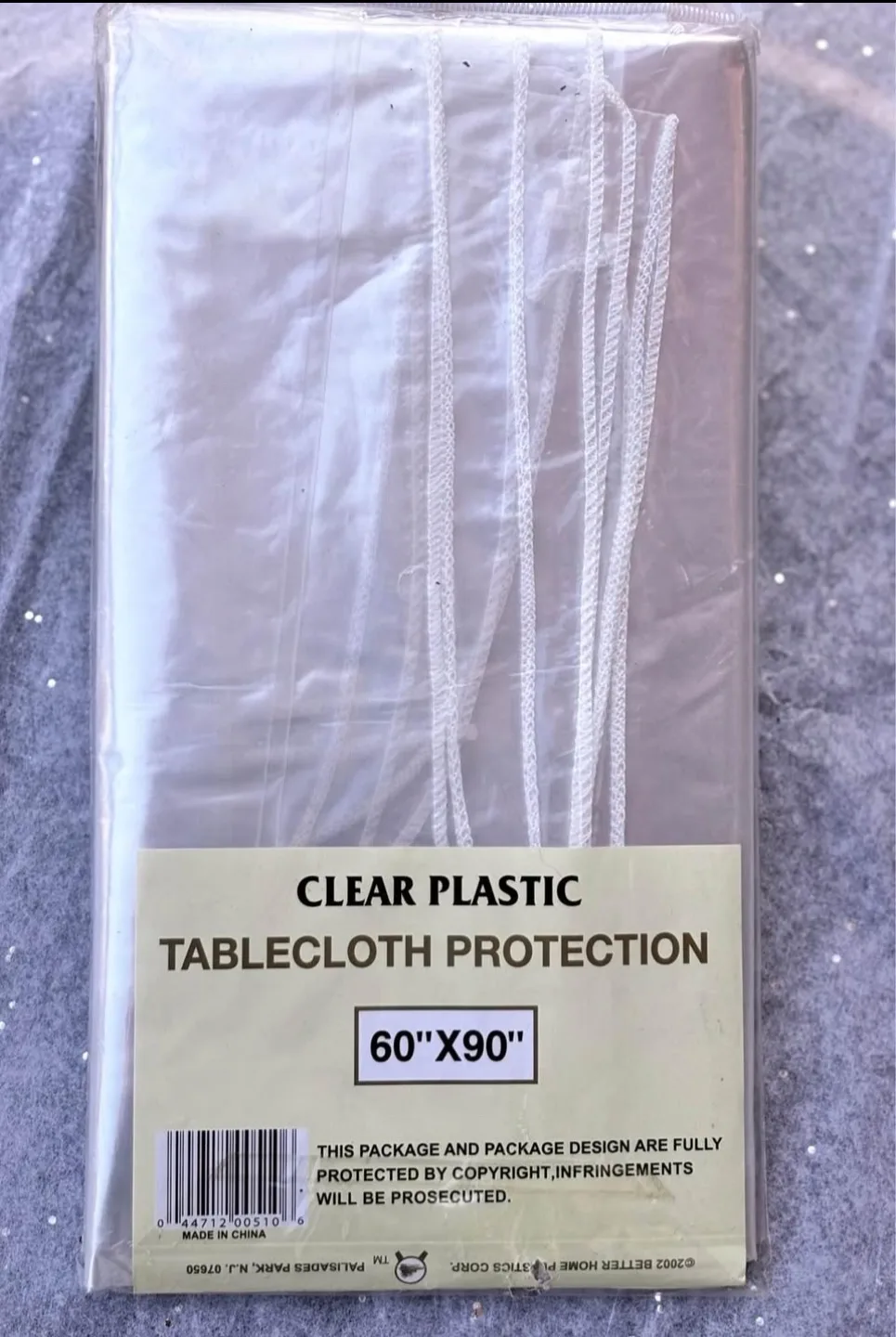 Clear Plastic Tablecloth Protector with Sewn Edges, 60x90 image indicator(2)