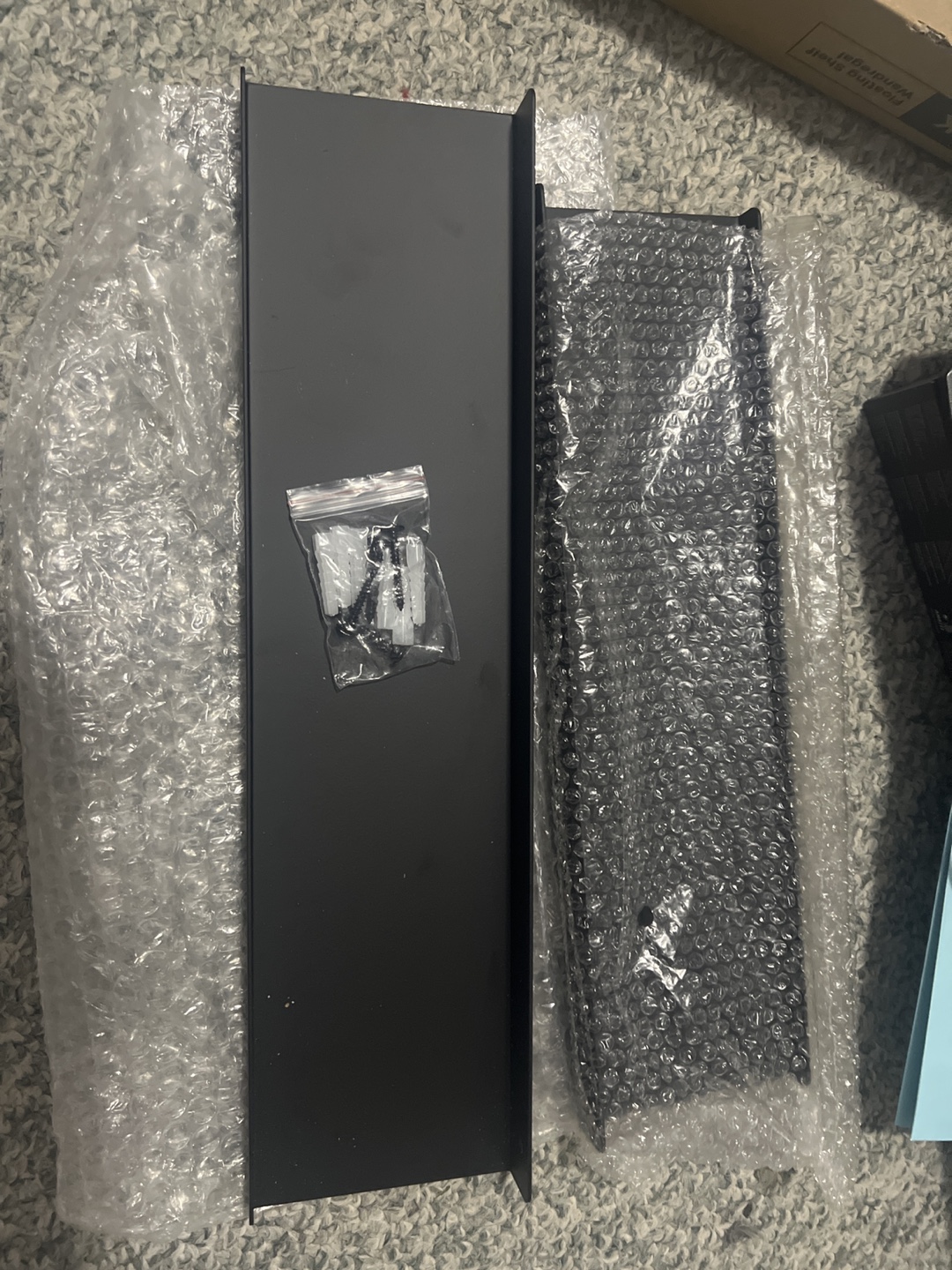Set of 2 Black Metal Floating Shelves