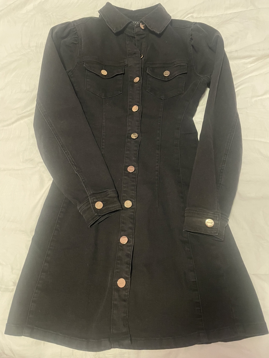 Lipsy London Black Denim Dress