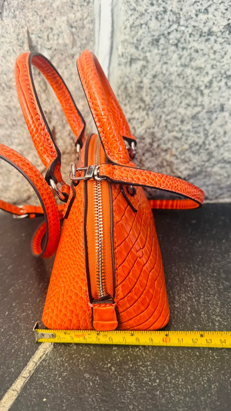 Orange Guess satchel handbag image indicator(4)