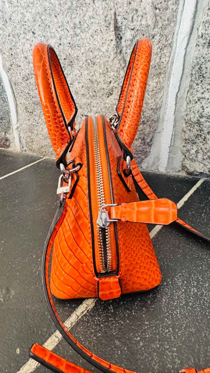 Orange Guess satchel handbag image indicator(2)