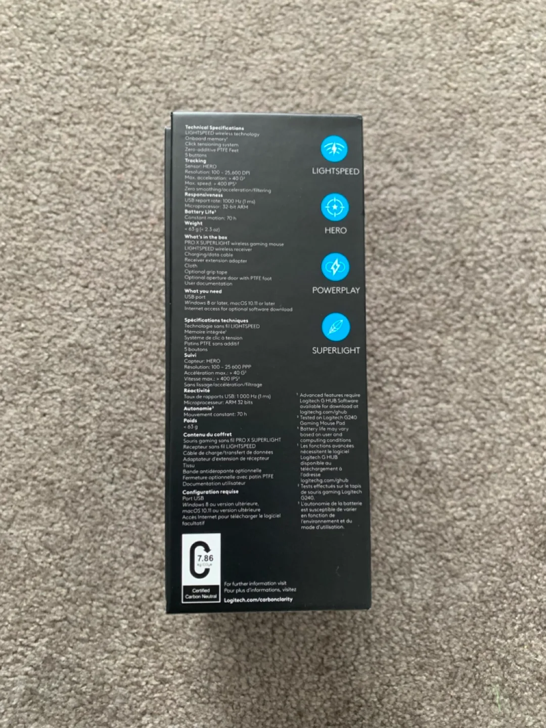 Logitech G Pro X Superlight Wireless Gaming Mouse image indicator(3)