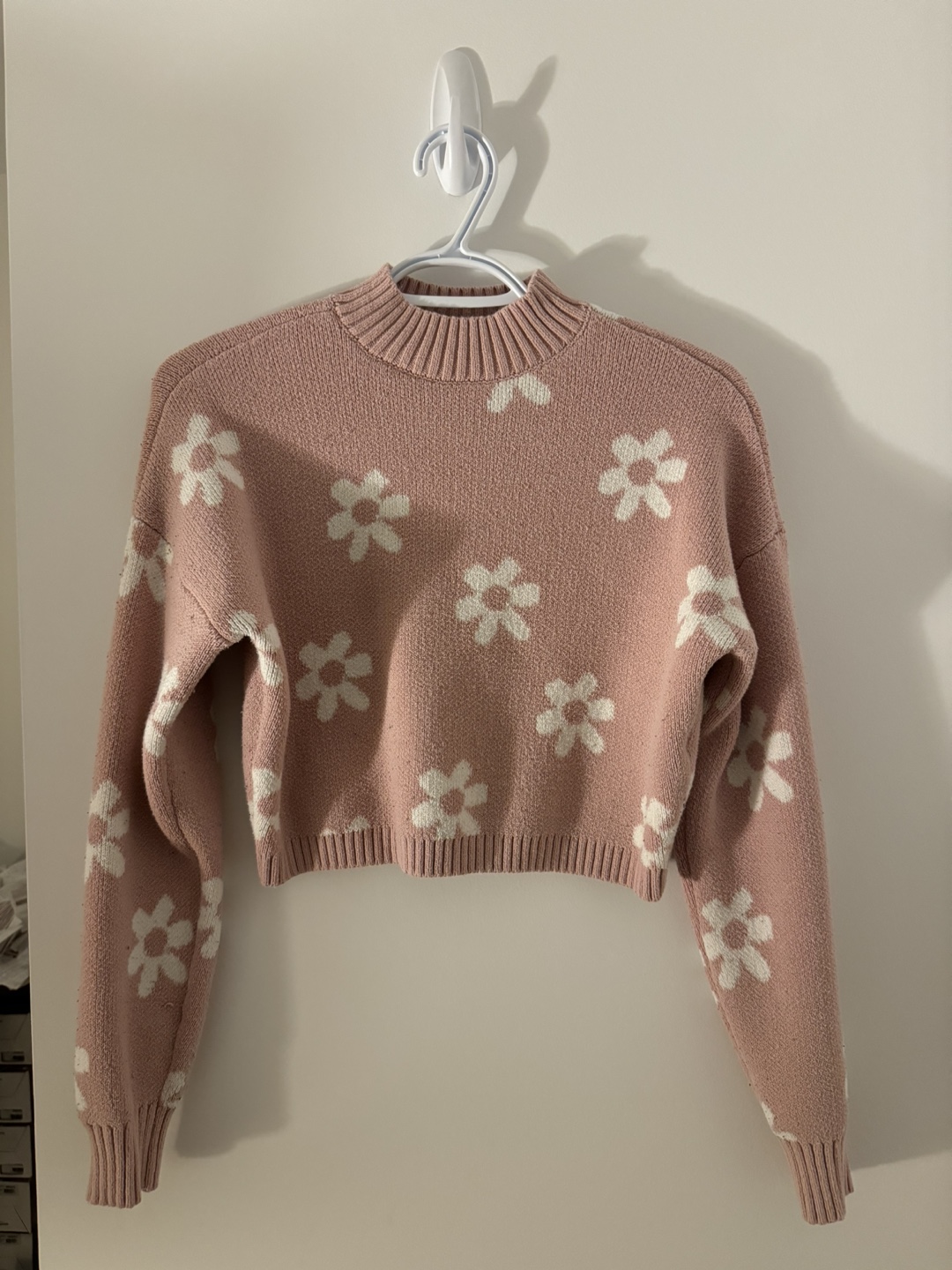 Pink Daisy Knit Sweater