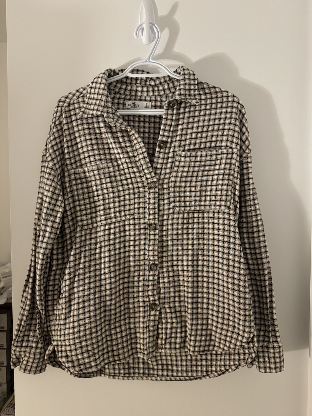 Hollister Brown and Cream Flannel Shirt