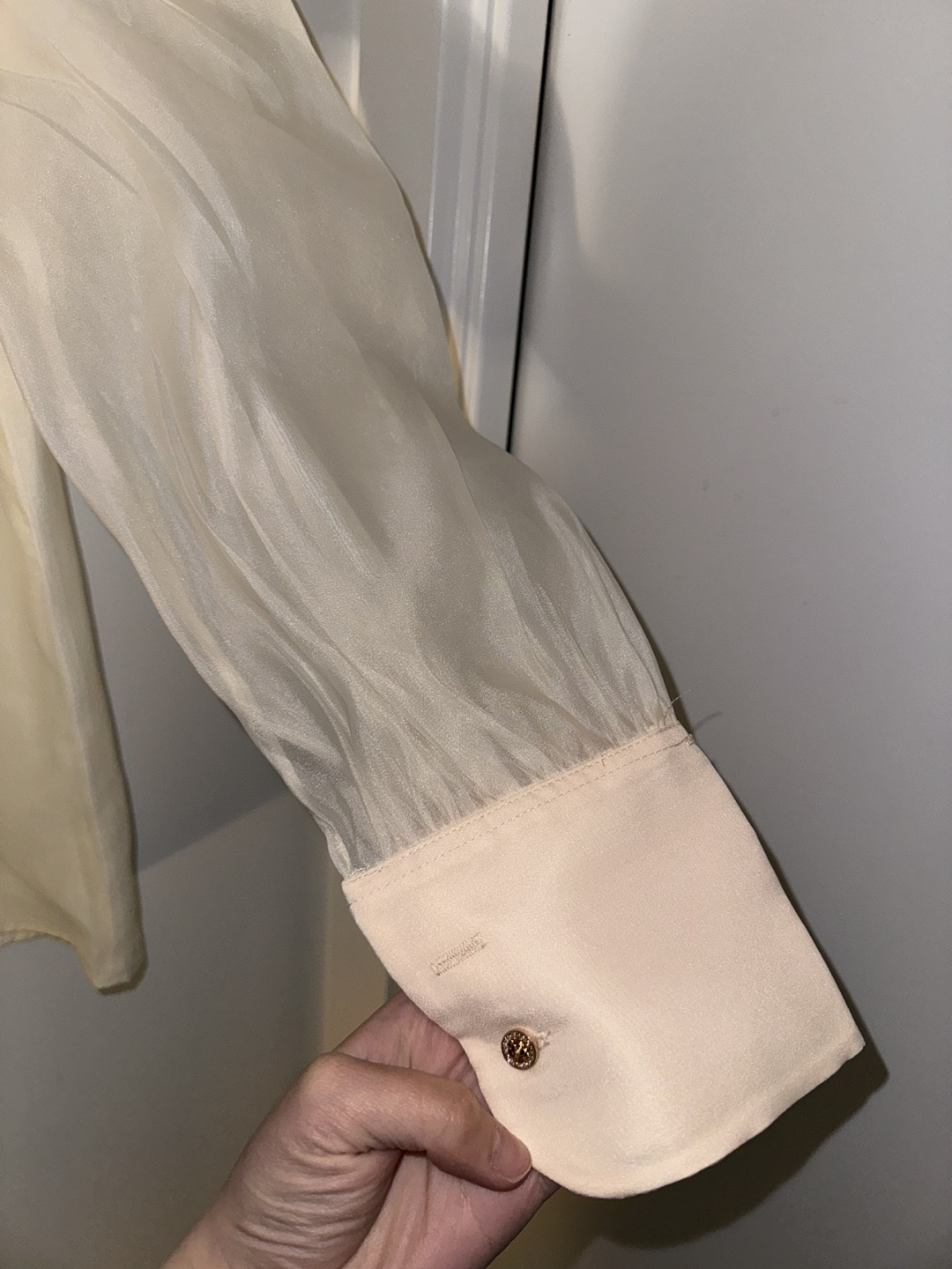 Cream-coloured collared blouse, size S - photo 5