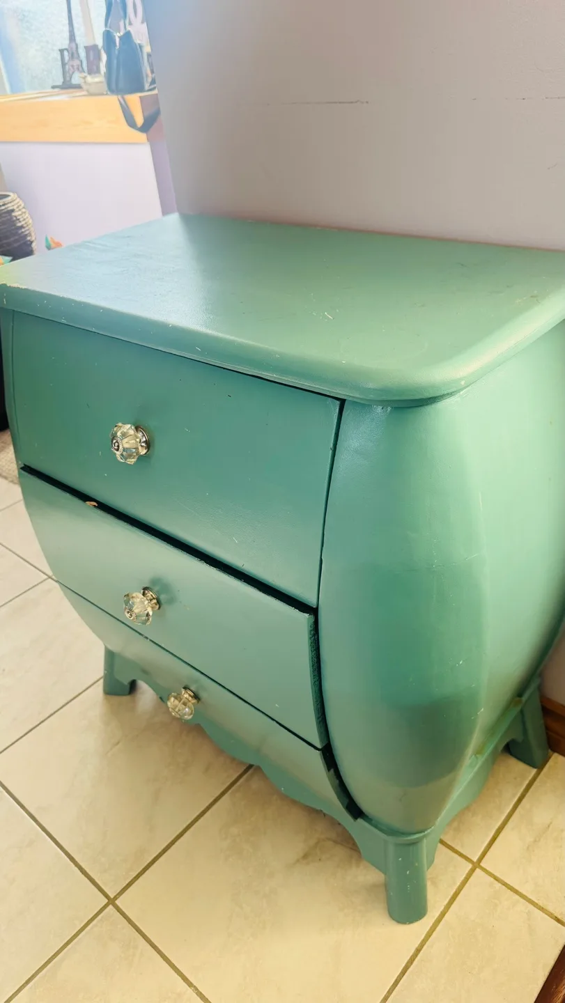 Vintage Teal Three-Drawer Dresser image indicator(2)