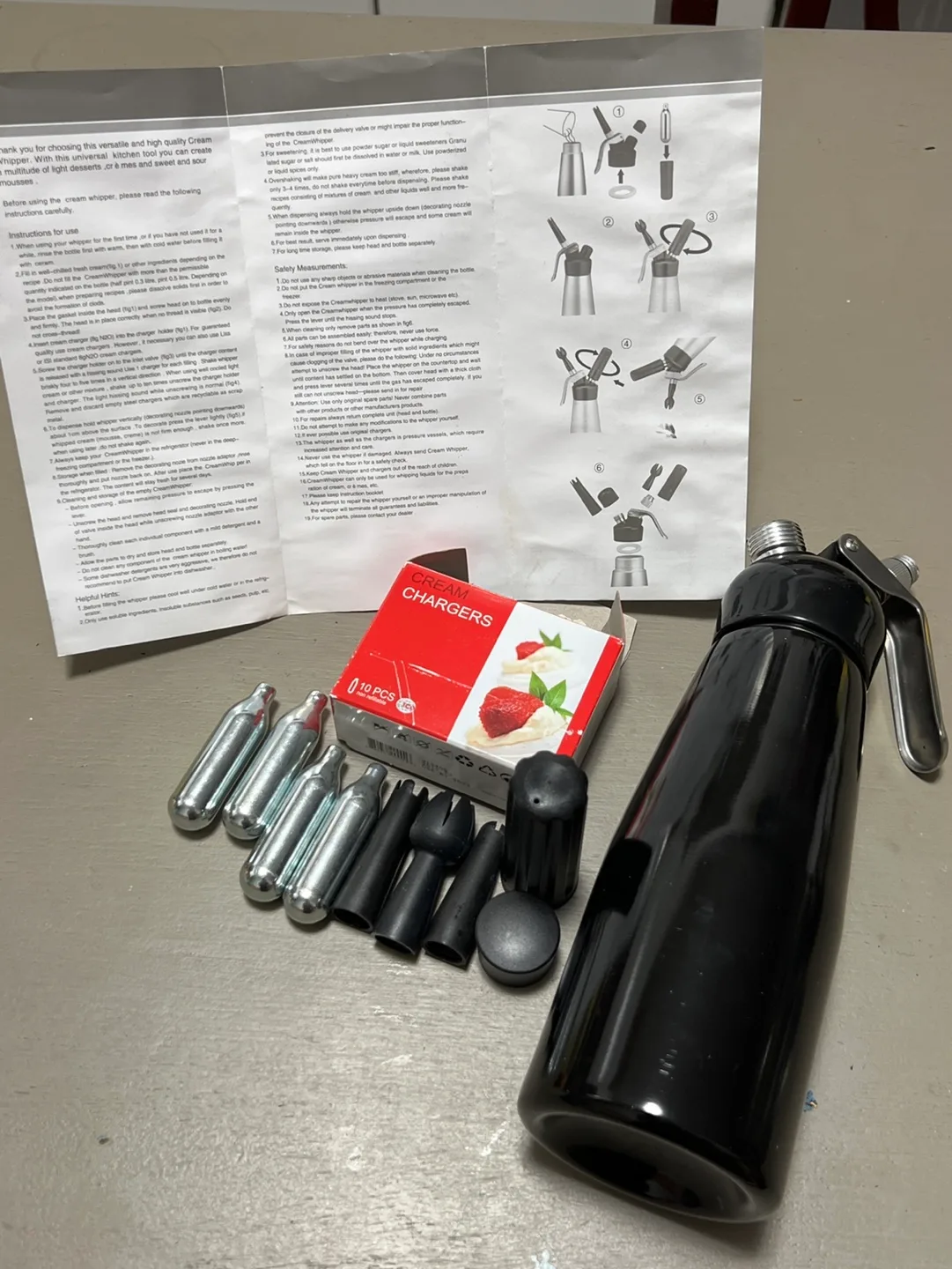 Used Cream Whipper with 4 Chargers