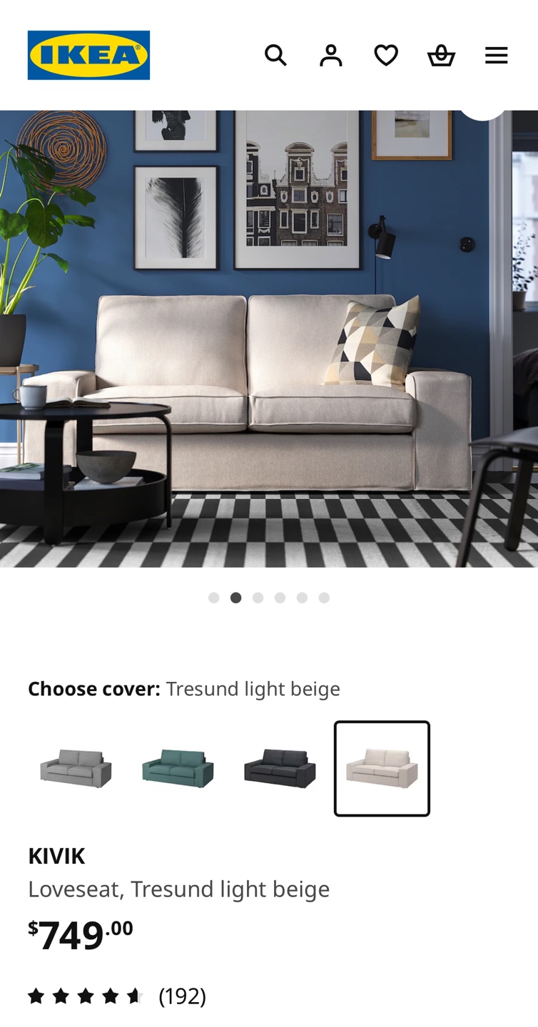 IKEA KIVIK Loveseat - Tresund Light Beige - photo 3