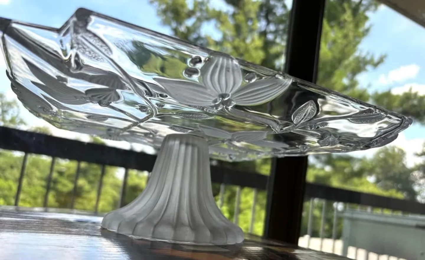 Vintage Crystal Cake & Pastry Stand, Never Used image indicator(5)