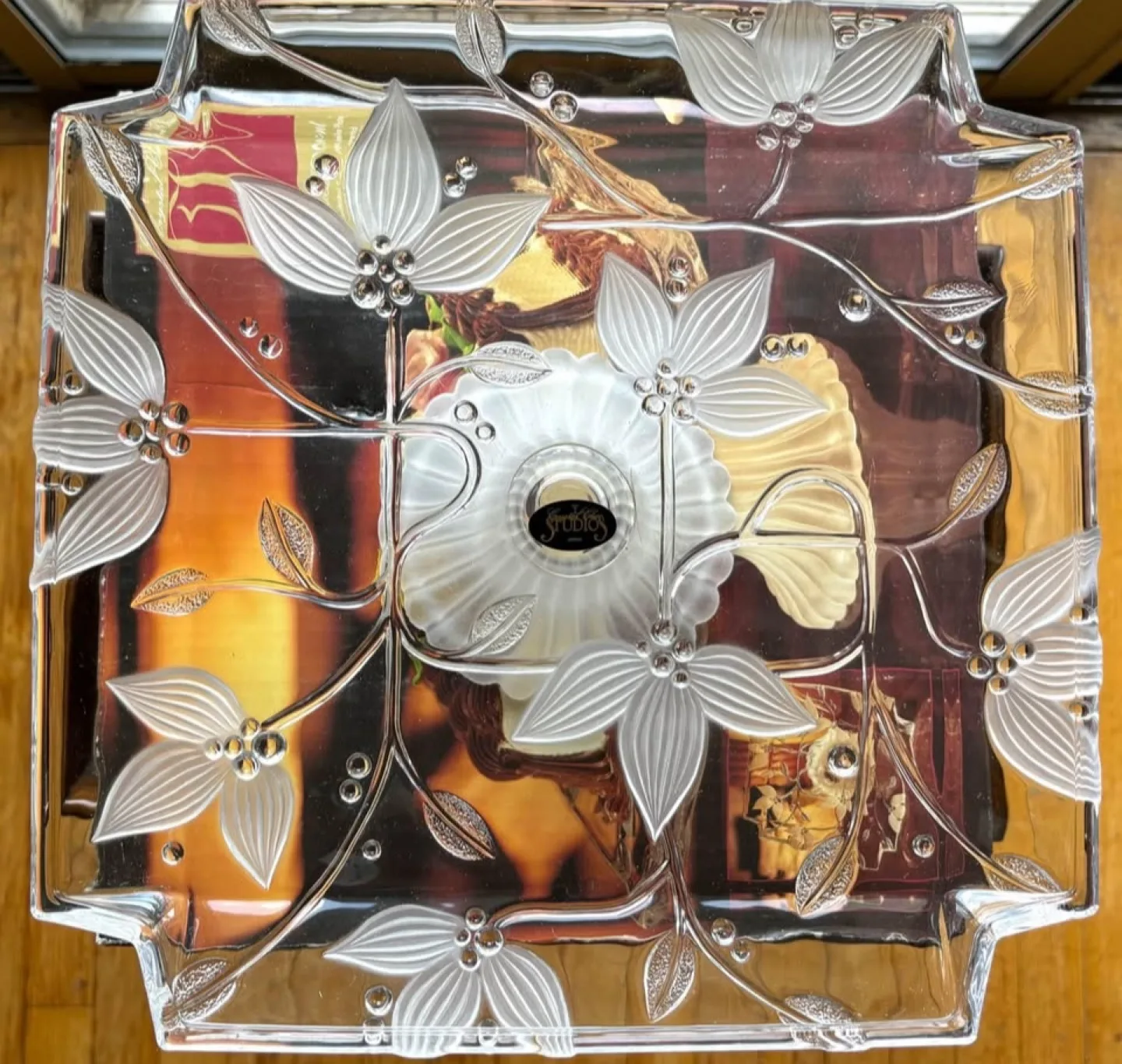 Vintage Crystal Cake & Pastry Stand, Never Used image indicator(3)