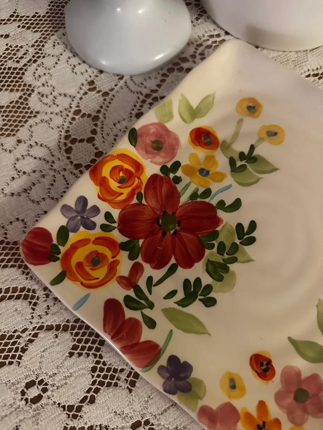 Cottage core floral square plate image indicator(2)