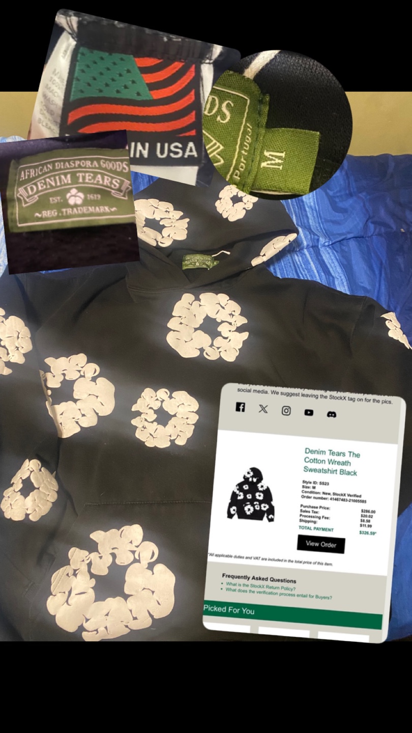 Denim Tears Cotton Wreath Sweatshirt - Black - Size M