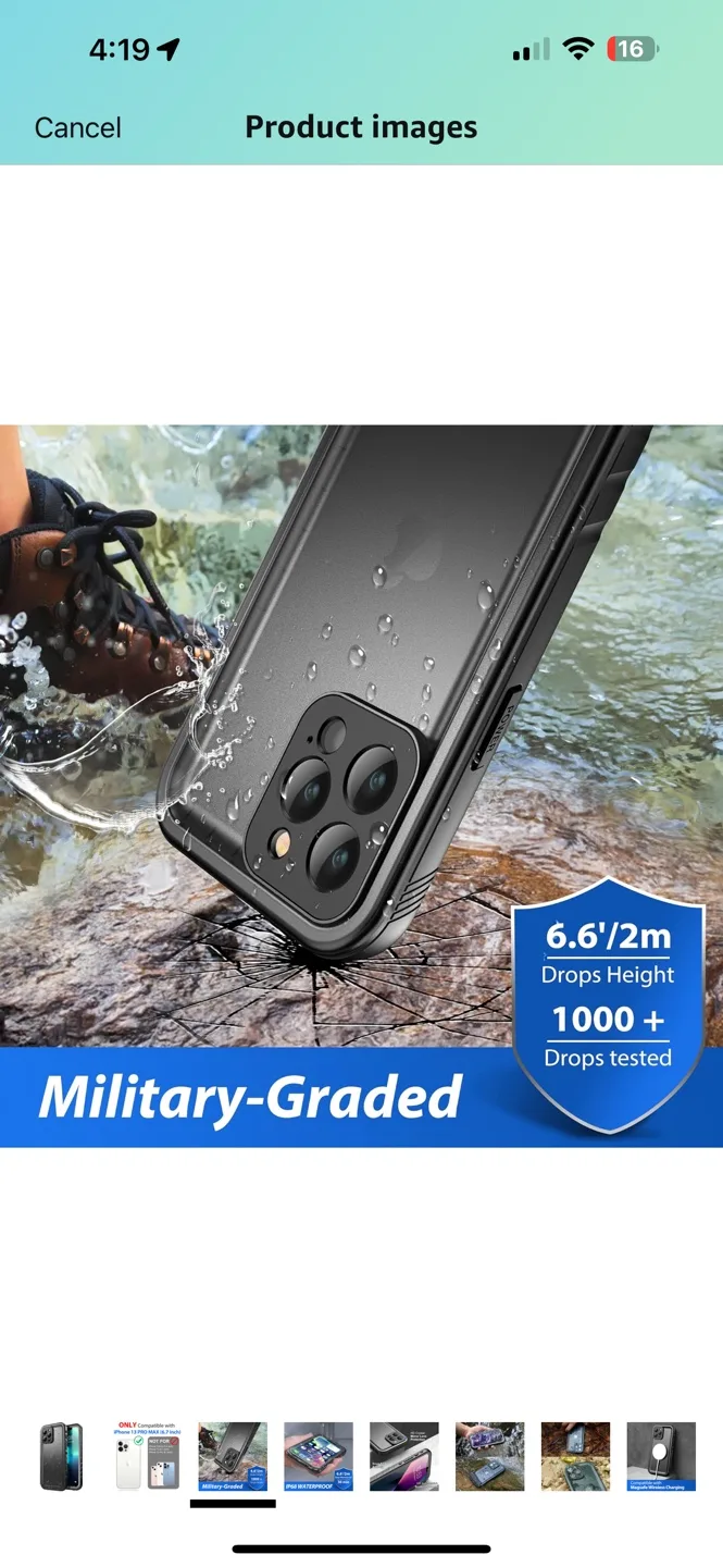 SPORTLINK iPhone 13 Pro Max Waterproof Case - Black image indicator(4)