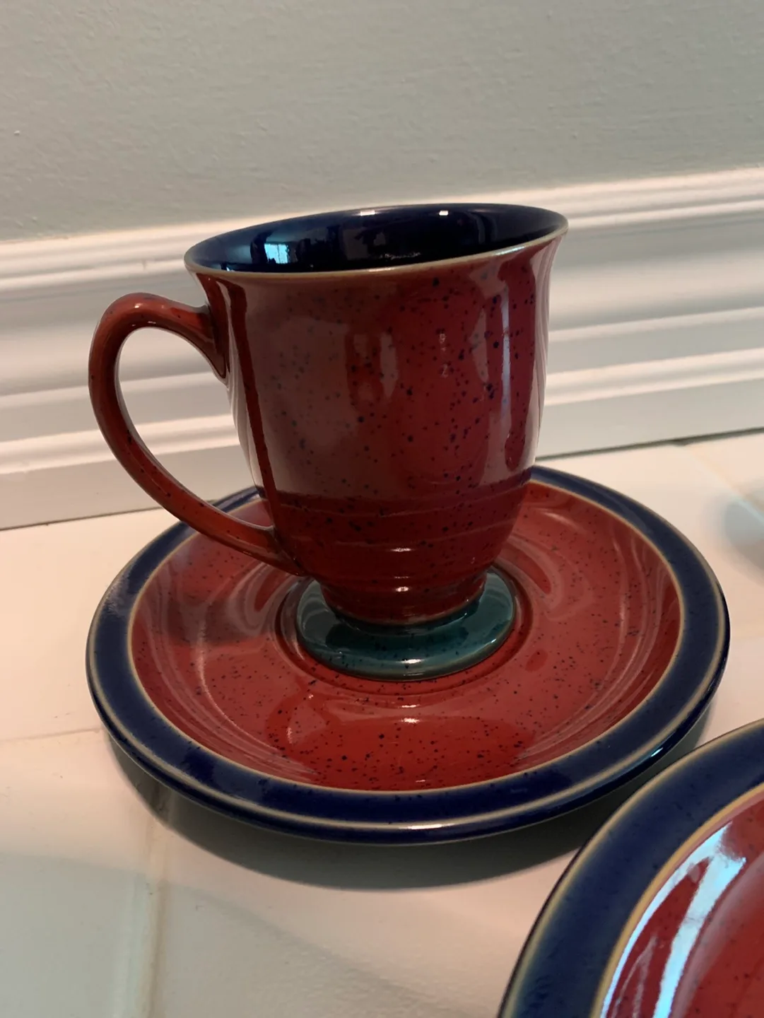 Denby England Pottery Set - Teacups, Saucer & Plate image indicator(2)