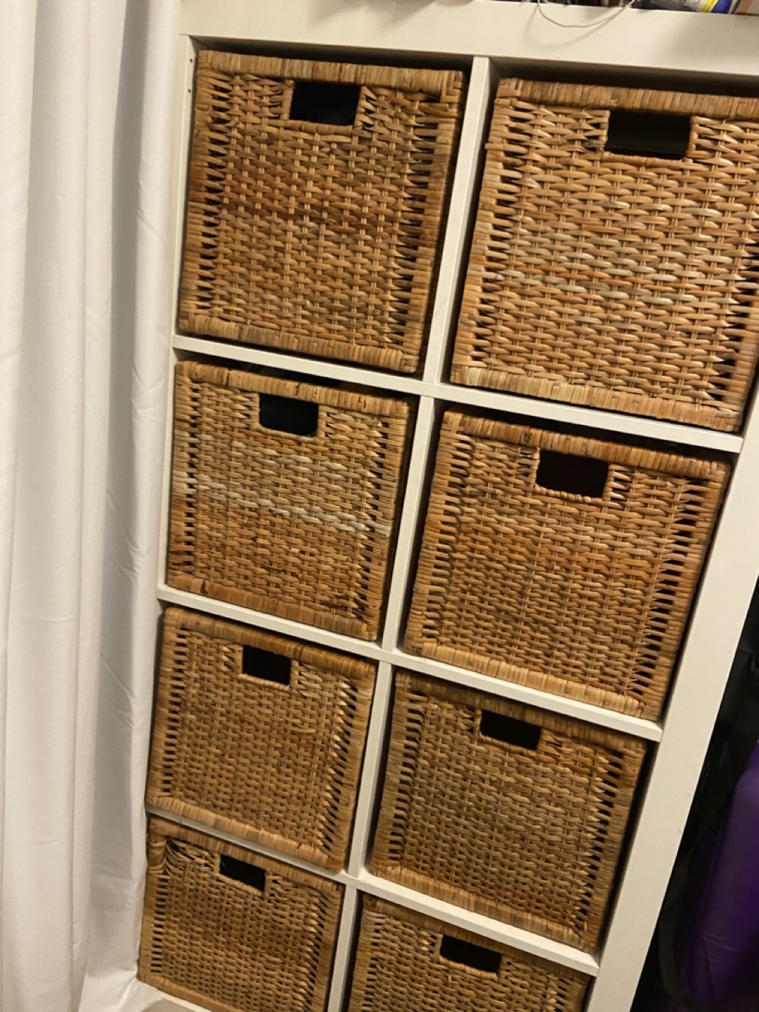IKEA KALLAX Insert with 8 Woven Baskets