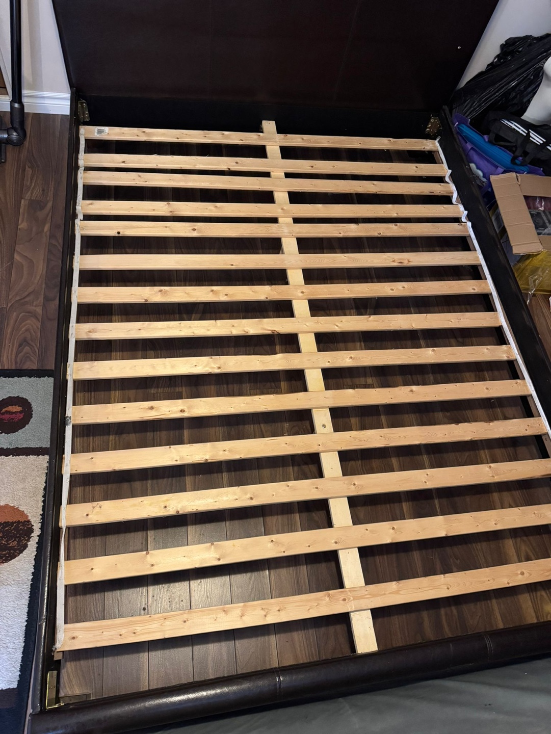 Queen Size Bed Frame with Box Spring and Blanket - photo 2