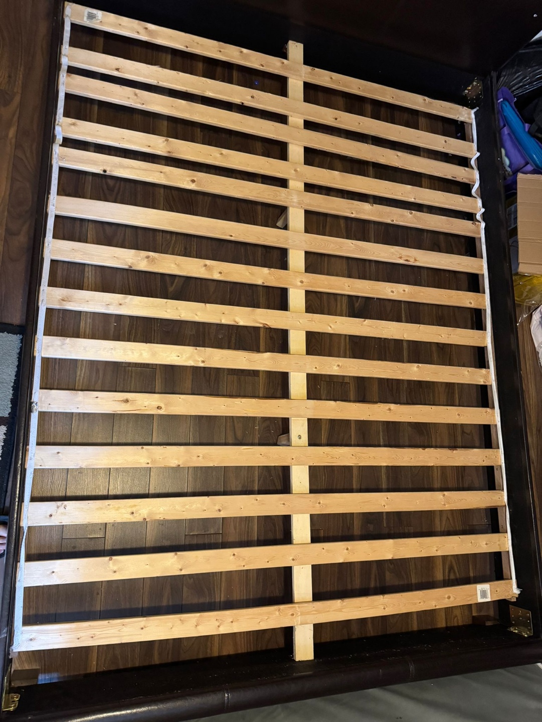 Queen Size Bed Frame with Box Spring and Blanket - photo 3