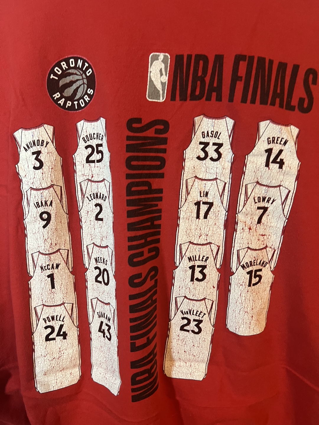 2019 NBA Finals Champions Toronto Raptors T-Shirt - Size XL - photo 2