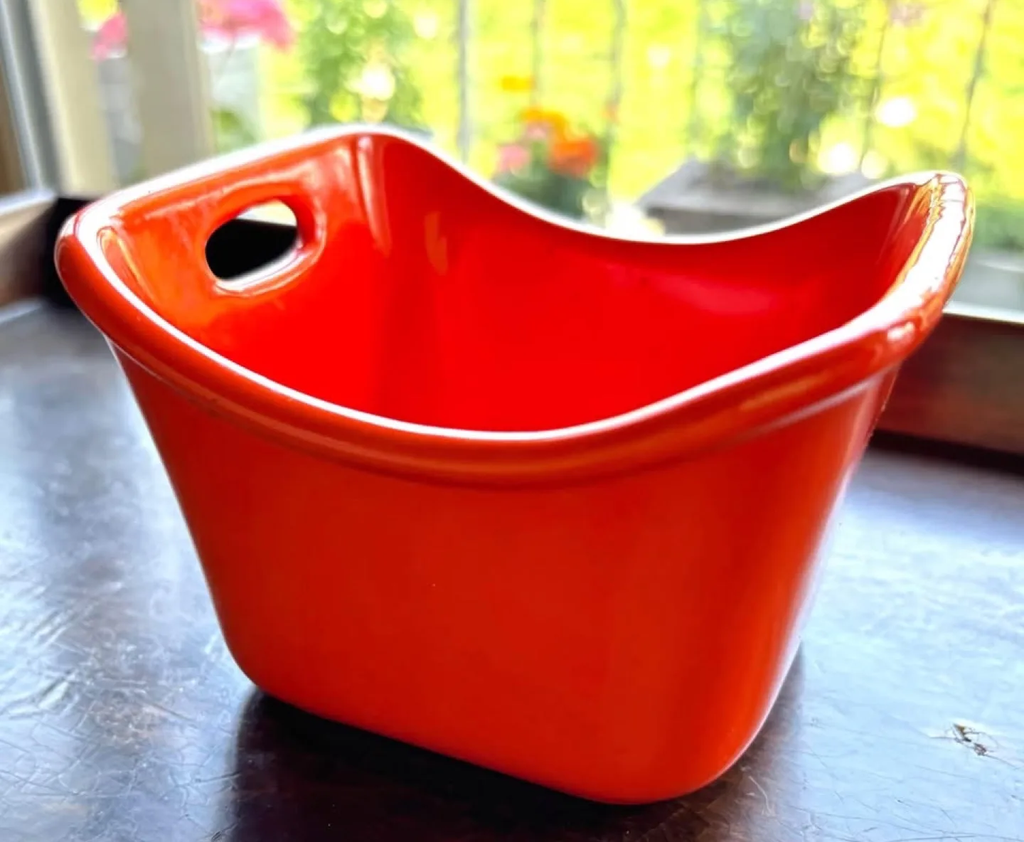 Rachel Ray Glazed Stoneware Small Bake Dish Orange 10 oz. image indicator(4)