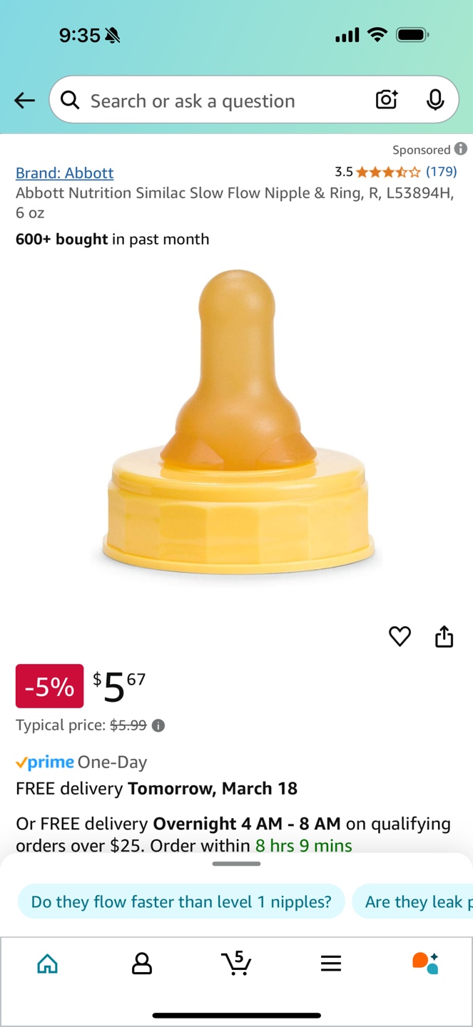 Similac Slow Flow Nipple & Ring