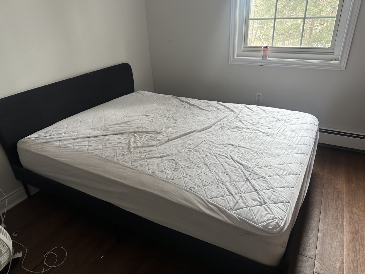 Queen-size bed frame, dark grey plus mattress - photo 3
