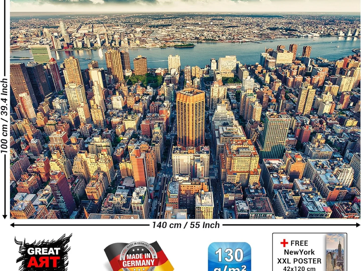 BRAND NEW Stunning New York City Aerial View Wall Mural image indicator(8)