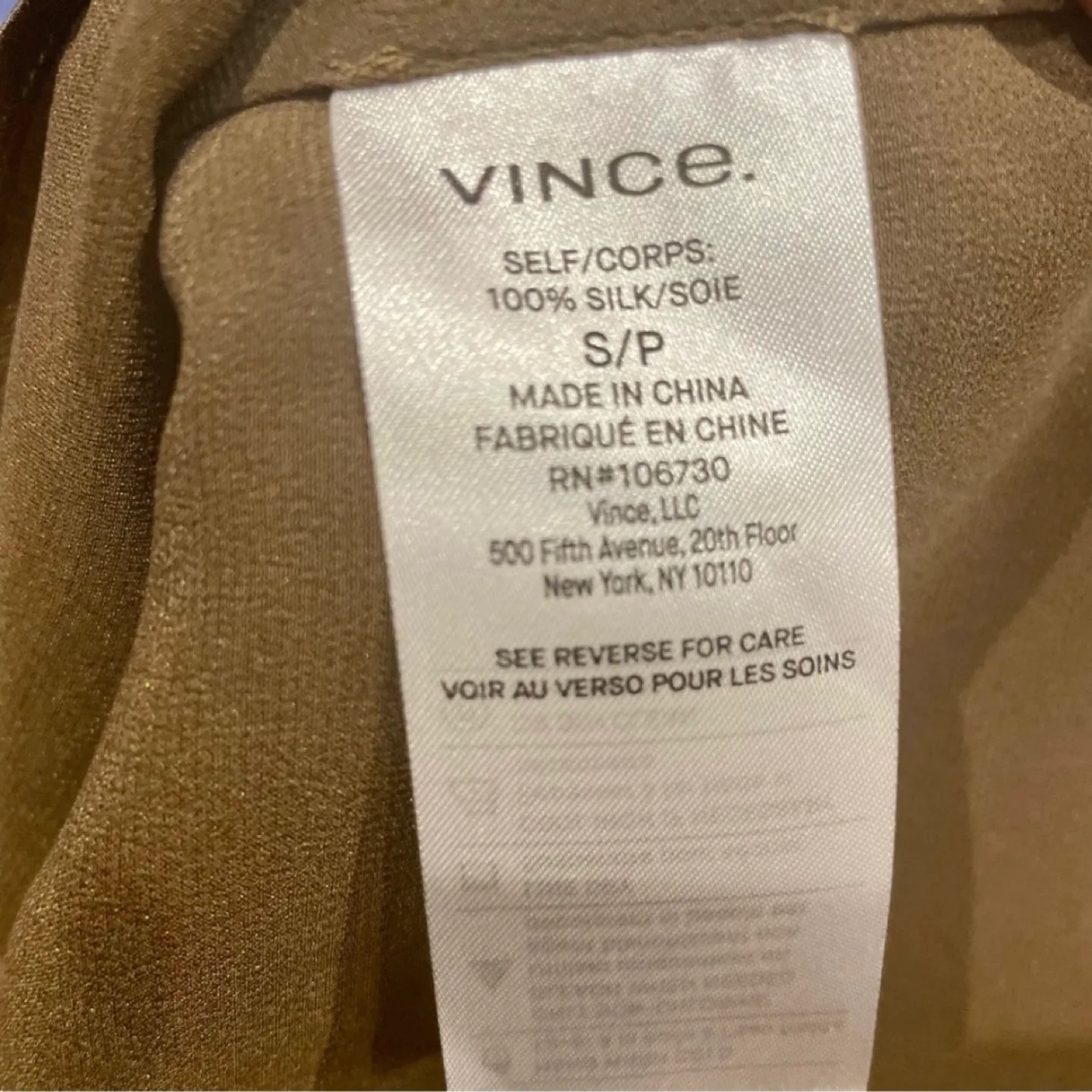 Vince. Brown Satin Blouse image indicator(4)
