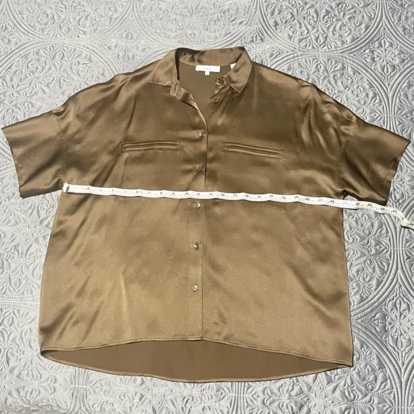 Vince. Brown Satin Blouse image indicator(5)