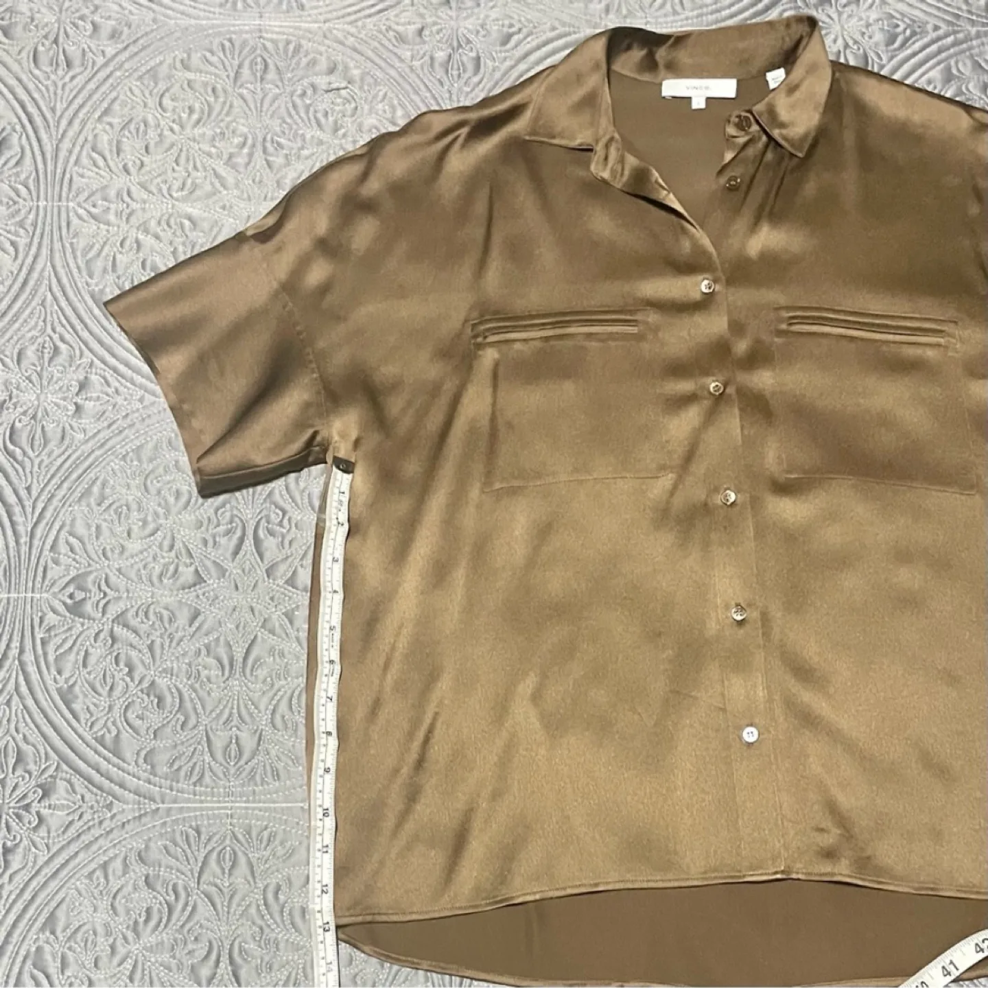 Vince. Brown Satin Blouse image indicator(7)