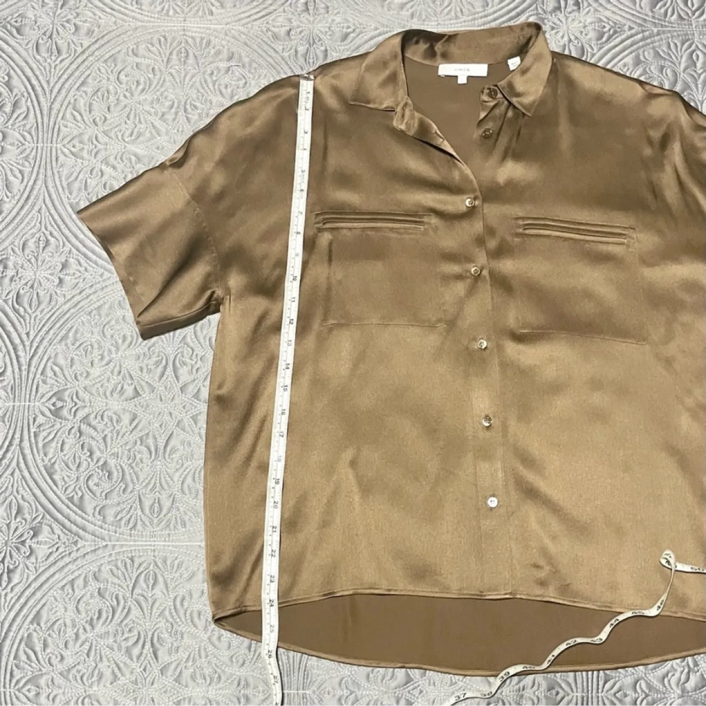 Vince. Brown Satin Blouse image indicator(9)