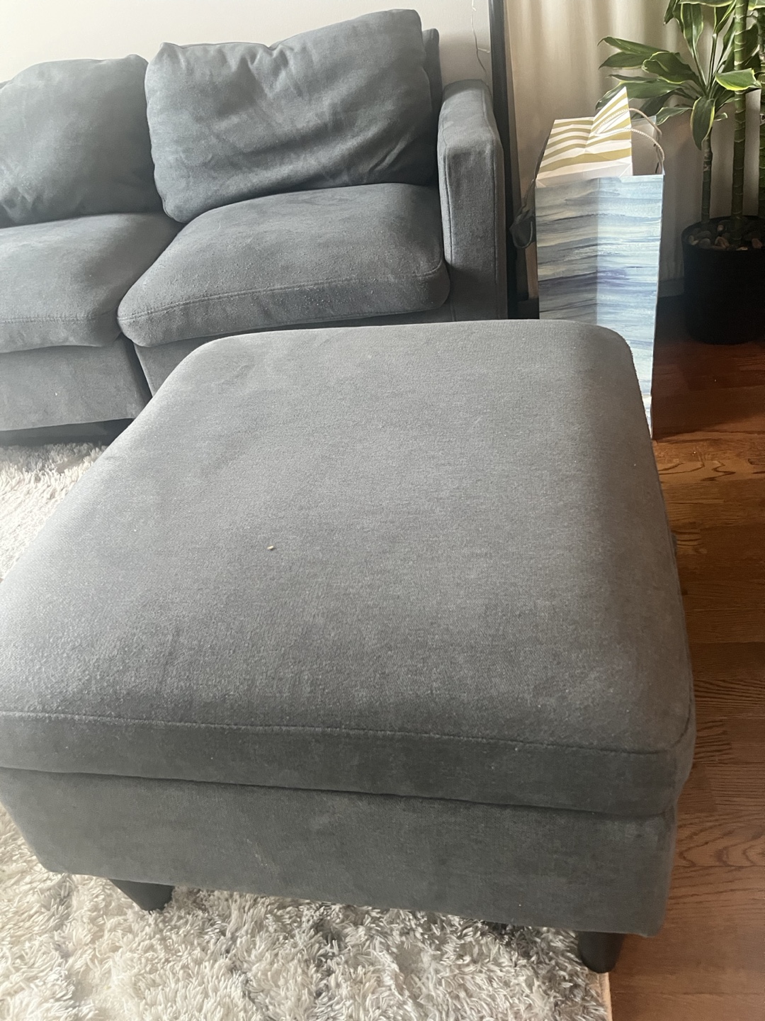 Grey Sectional Sofa with Ottoman - photo 3