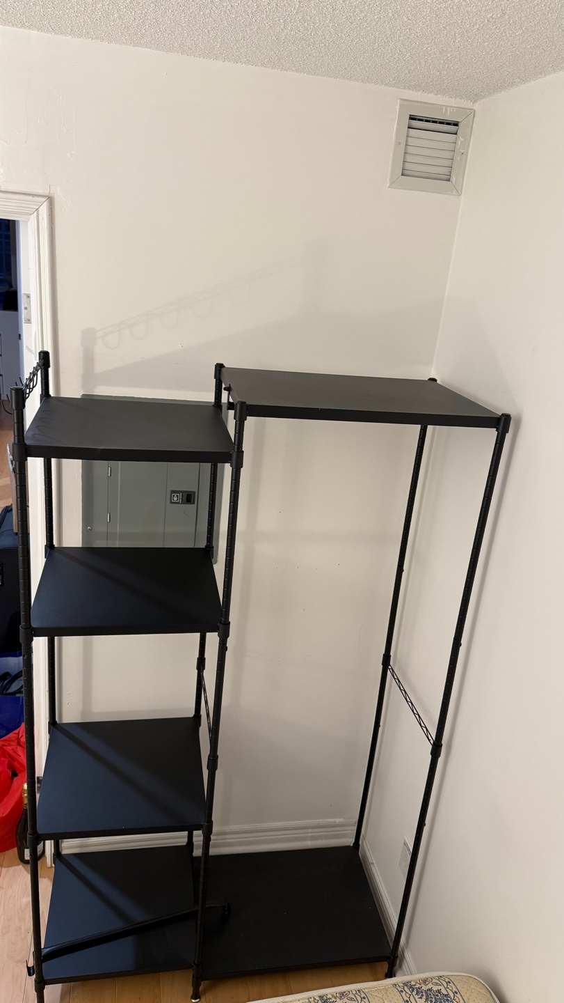 Metal Storage Rack & Open Wardrobe - Black - photo 3